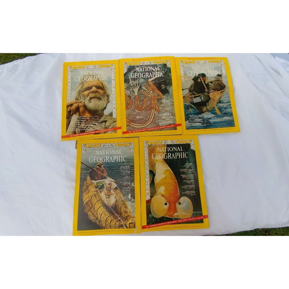 Vintage Bundle of (5) 1973 National Geographic magazines